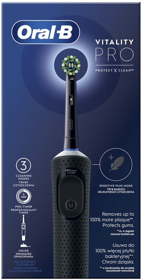 Oral-B Vitality Pro Protect X Clean D103 Sort Eltandbørste