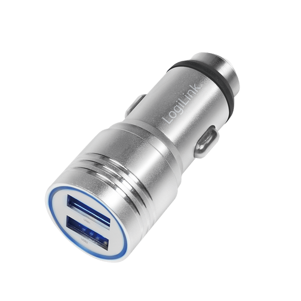 Logilink 10,5W USB-billader med nødhammer 2xUSB 5V/2,1A