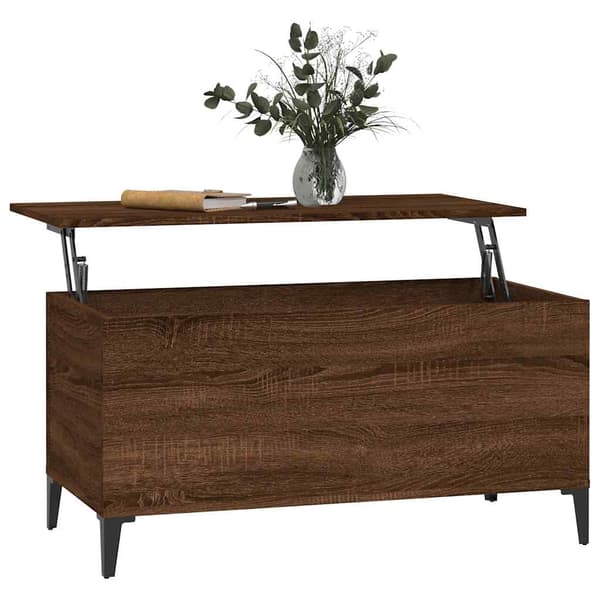 vidaXL sofabord brunt egetræ 90x44,5x45 cm