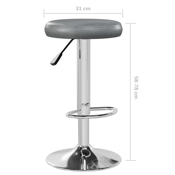 vidaXL Barstolar, set om 2, grå, konstläder