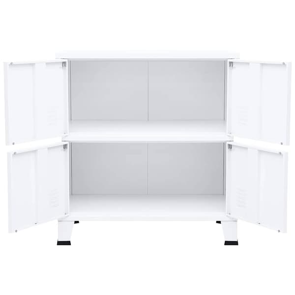 vidaXL Industriskåp vit 75x40x80 cm stål