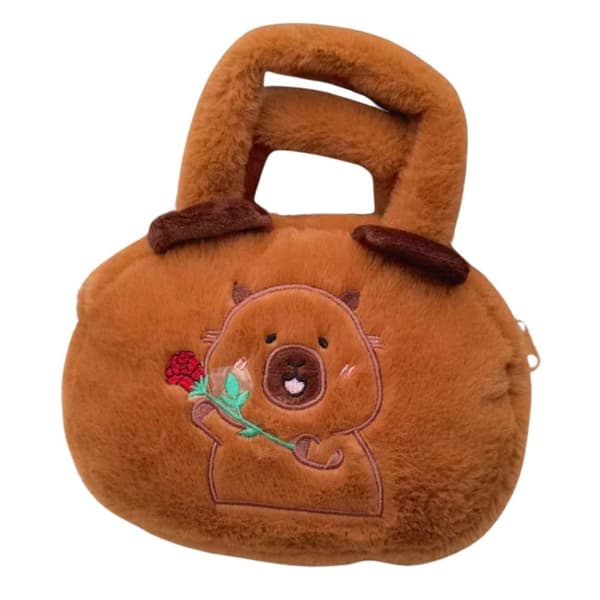 Kapybara plyschpåse med rosabrun 20cm