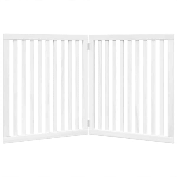vidaXL foldbart sikkerhedsgitter til hunde, 2 paneler, hvid, 160 cm