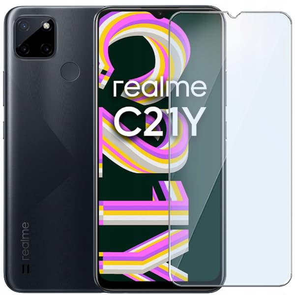2x Härdat glas för REALME C21Y 9H glas