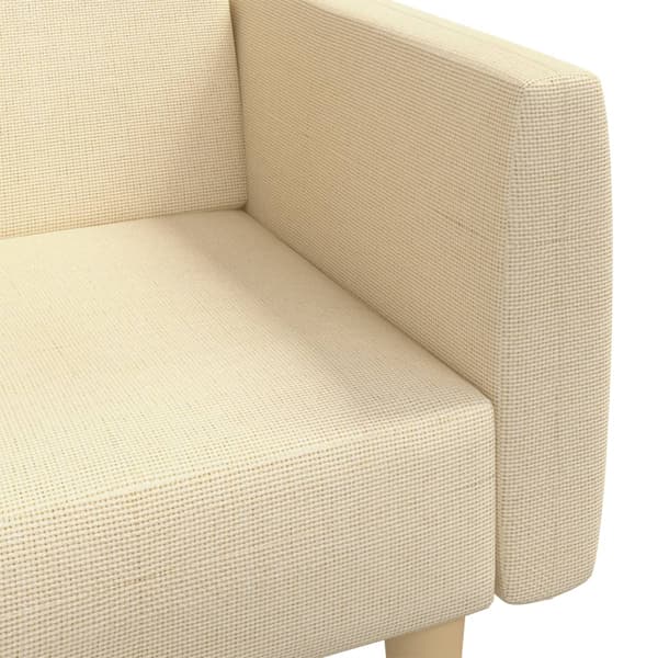 vidaXL 2-sits bäddsoffa, krämfärgad, klädd i tyg