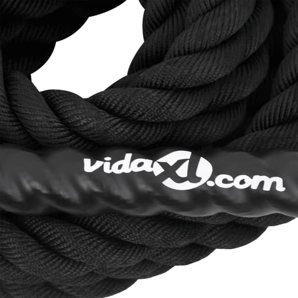 vidaXL træningsreb, sort, 9 m, 6,8 kg, polyester