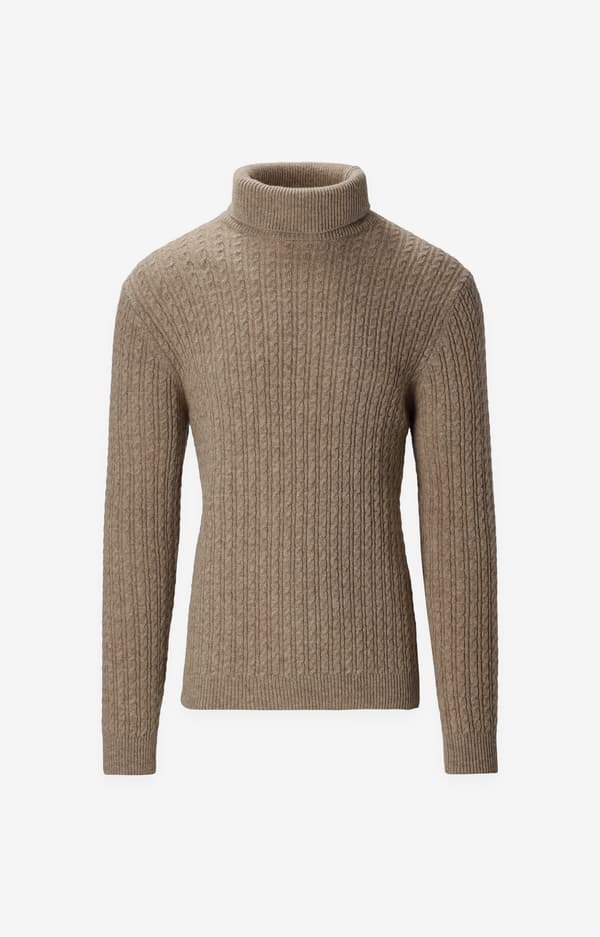 Kabelstickad polotröja XXL