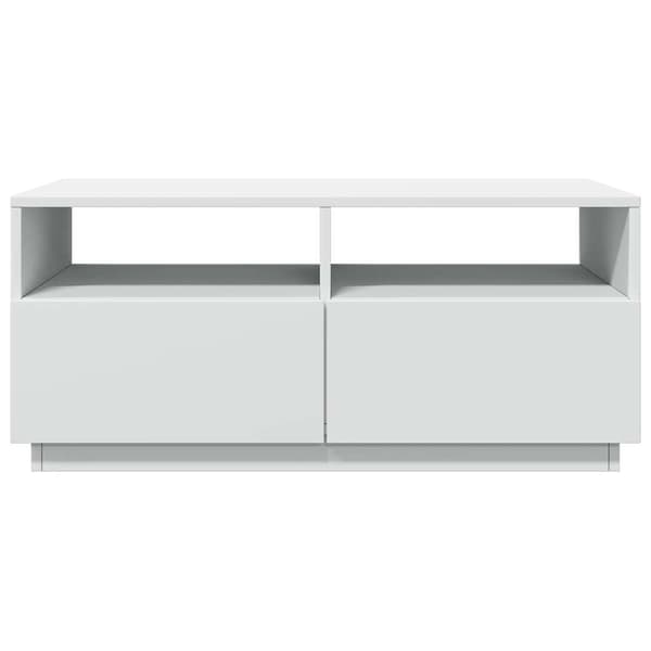 vidaXL LED-soffbord vitt 90x49x40 cm
