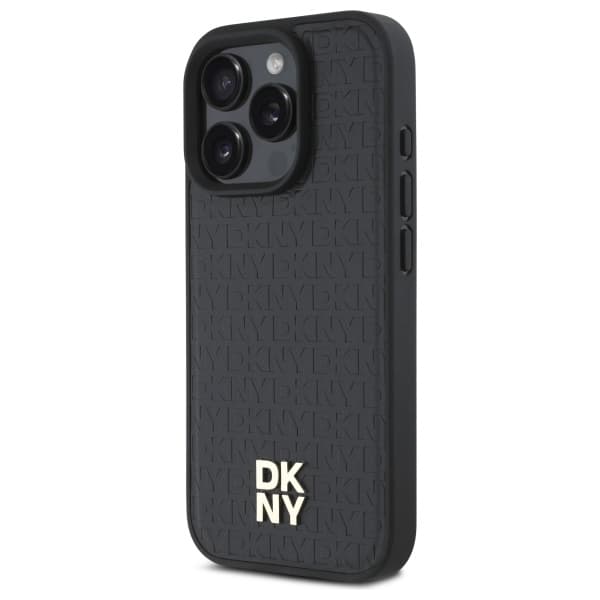 DKNY Repeat Pattern Stack Logo MagSafe-skal till iPhone 16 Pro Max, svart