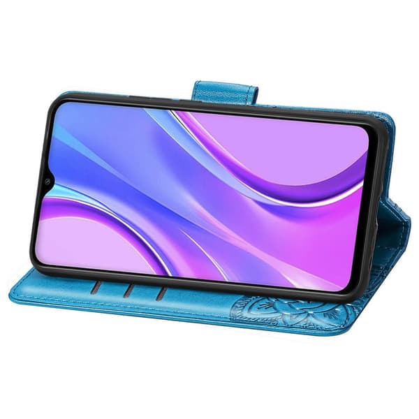 Flip-etui til Xiaomi Redmi 9, Butterfly, blå