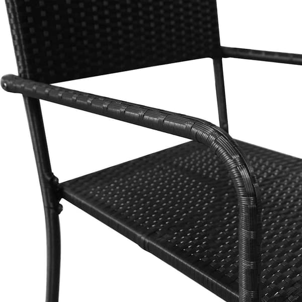 vidaXL havestole, sæt med 4, stabelbare, sort, polyrattan