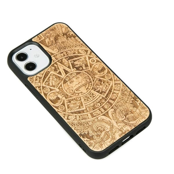 Træetui til iPhone 12 Mini AZTEC KALENDER ANIEGRE