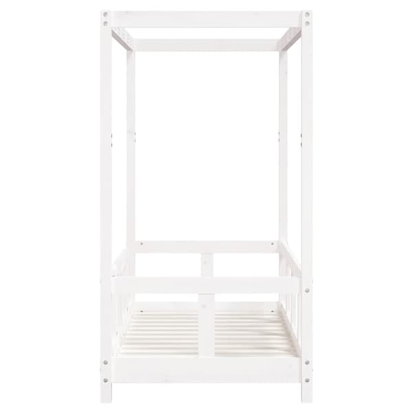 vidaXL Barnsängram vit 70x140 cm furu