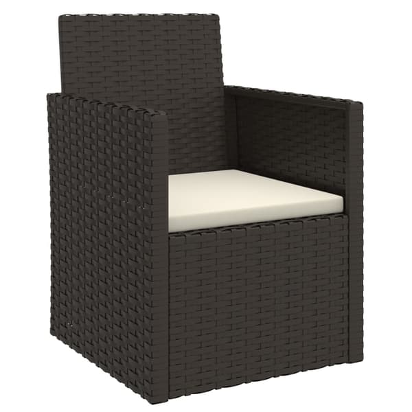 vidaXL havelænestol med hynde, sort, polyrattan