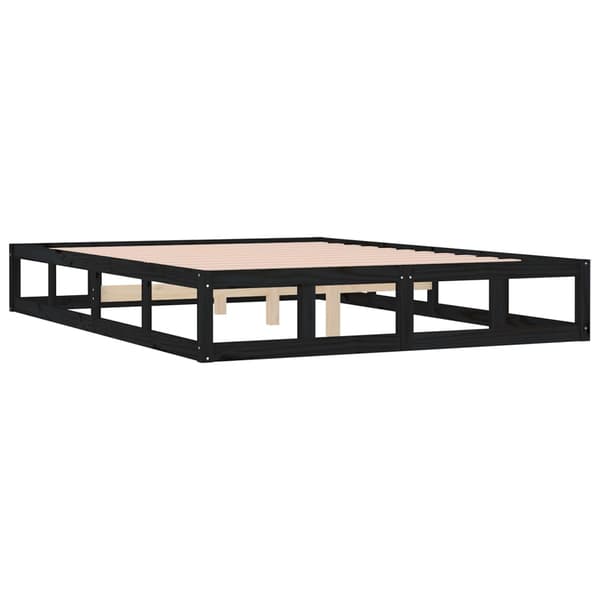 vidaXL sengestel sort 180x200 cm massivt træ