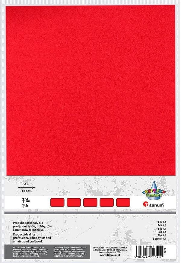 Punainen huopa. A4 2 mm 200 g. 10 kpl