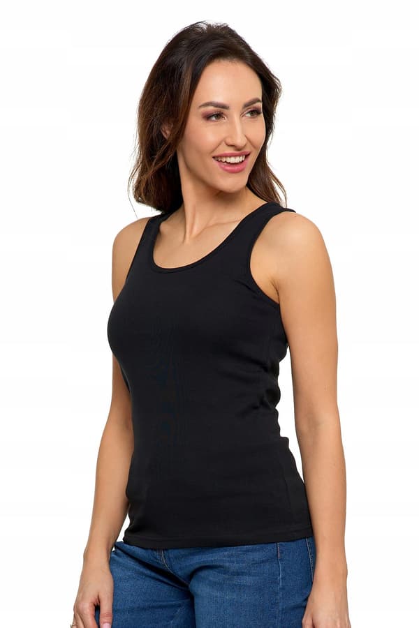 Dame bomulds tanktop med stropper Classic MORAJ XL sort