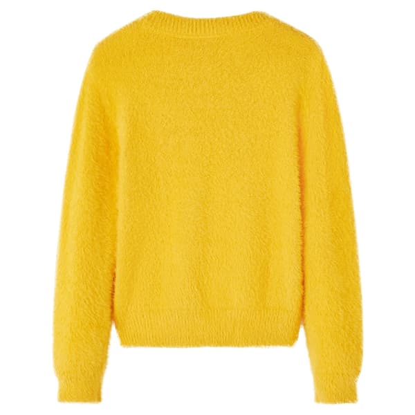 Stickad barntröja, mörk ockra, 104
