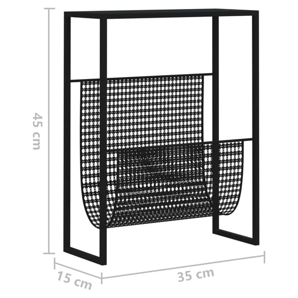 vidaXL avisstativ sort 35x15x45 cm stål