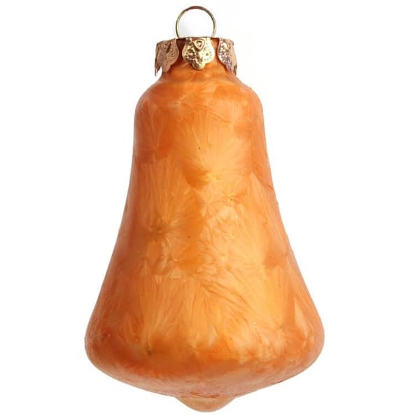 Sæt med 18 glaskugler med top, orange farve