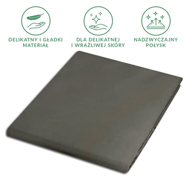 Bomuldslagner 200x220 satin 100% BOMULD grå