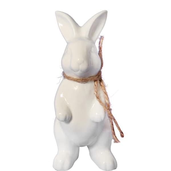 STÅENDE KANINFIGUR I KERAMIK, VIT