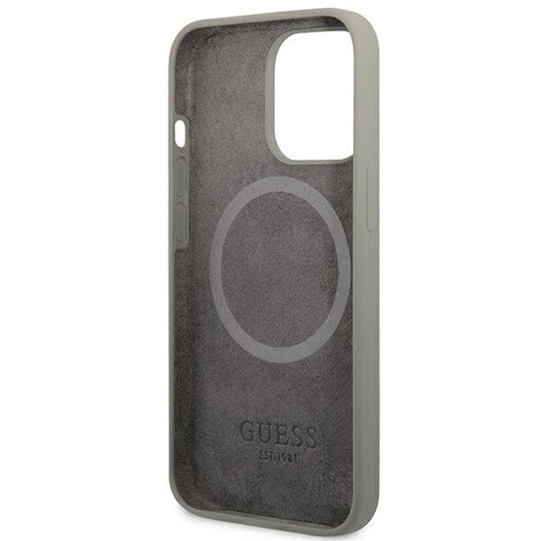 Guess silikoninen MagSafe-kotelo iPhone 13 Pro Maxille, harmaa