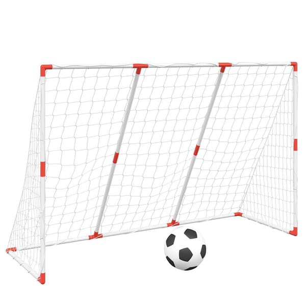 vidaXL 2-i-1 børnefodboldmål med bolde hvid