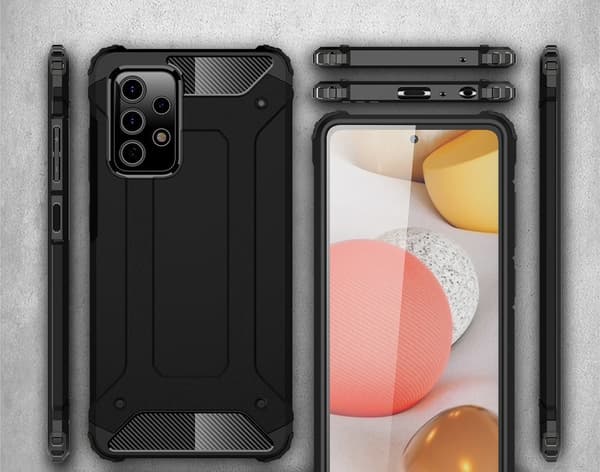 TECH ARMOR cover til Samsung Galaxy A72 5G / A72 LTE, Sort