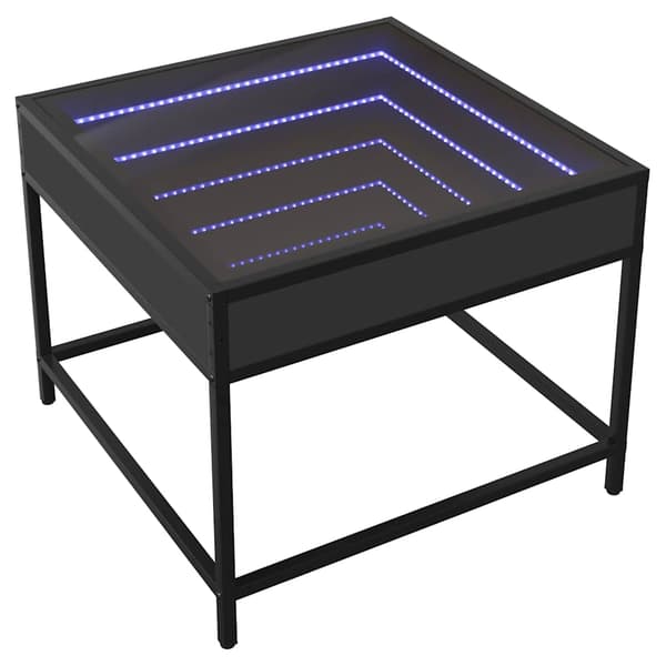 vidaXL Infinity LED sofabord sort 50x50x41 cm