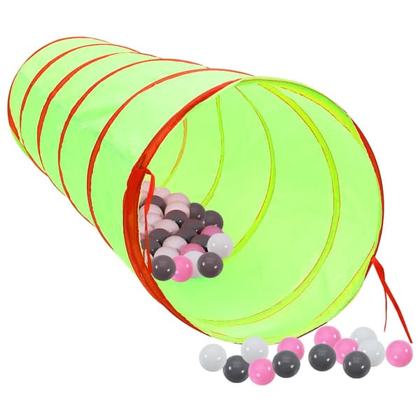 vidaXL legetunnel til børn 250 bolde grøn 175 cm polyester