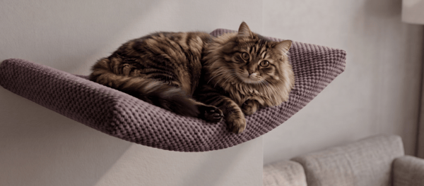 Arc metall katthylla 60cm mörk choklad
