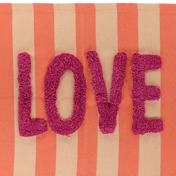LOVE bomuldstæppe 45x120 cm