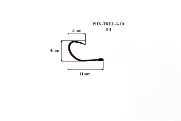 Väkäsettömät taimenkoukut - PHX-trbl-3-10 - PUNAINEN - #3