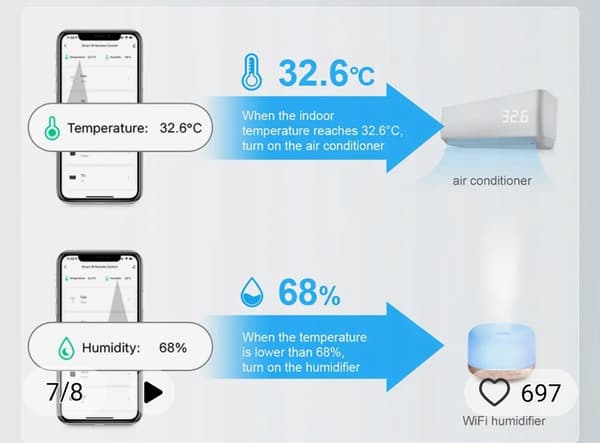 ZIGBEE TUYA SMART ZTH01 TEMPERATUR- OCH FUKTIGHETSSENSOR, gateway krävs