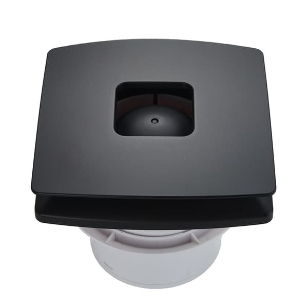 Stille badeværelsesventilator med fugtighedssensor + timer 100 mm sort