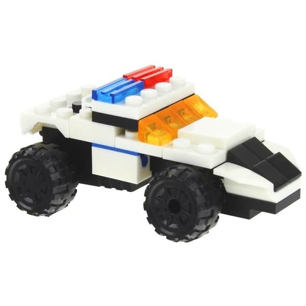 Byggblock 2 i 1 polisbilrobot