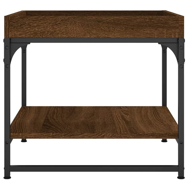 vidaXL sofabord brunt egetræ 49,5x49,5x45 cm