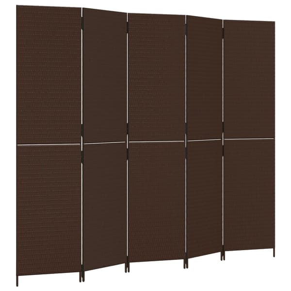 vidaXL 5-panelsskärm brun polyrotting