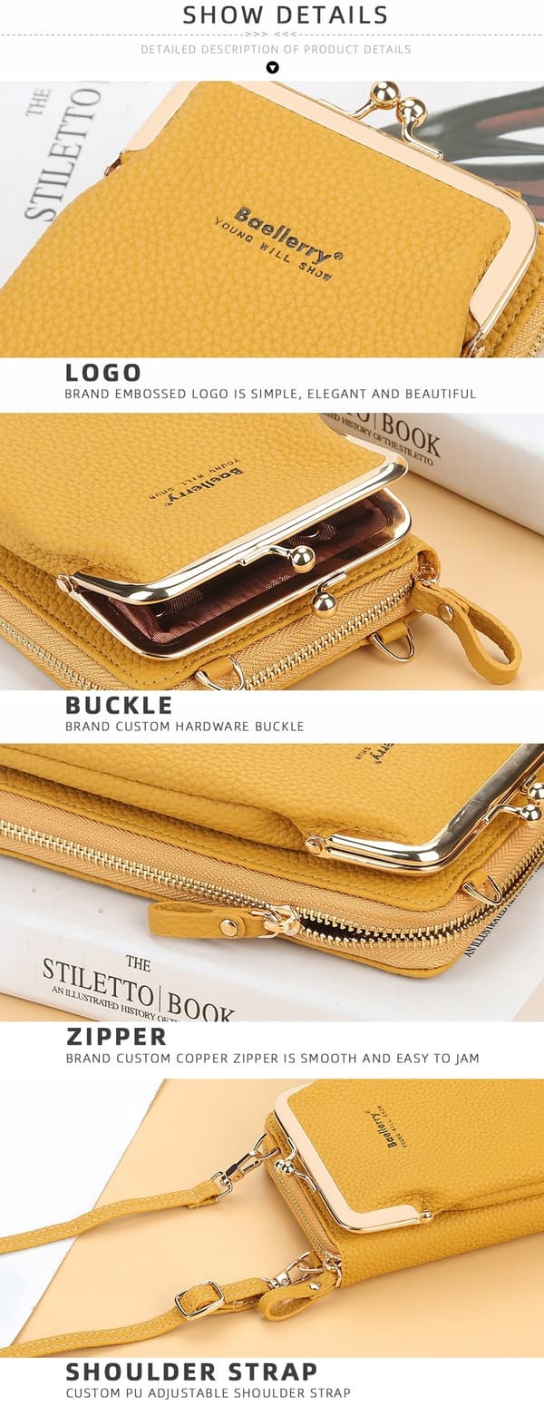 Mini clutch skuldertaske til kvinder, sort Baellerry