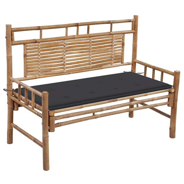 vidaXL Puutarhapenkki tyynyllä 120 cm bambu