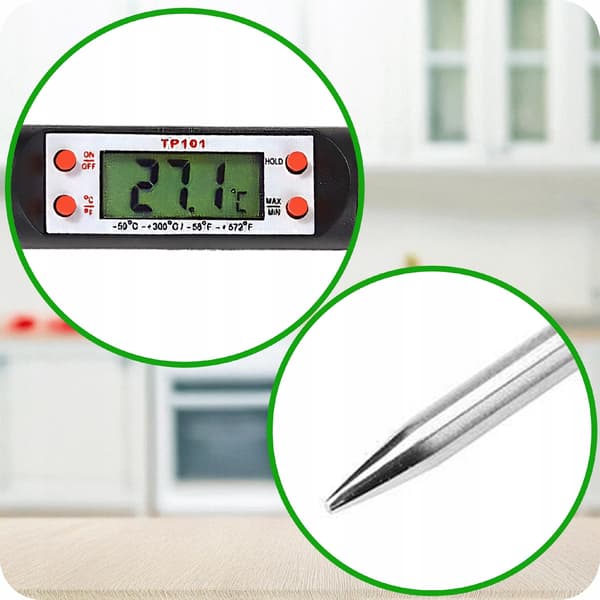Elektronisk kökstermometer med sond för kött, matlagning, grillning