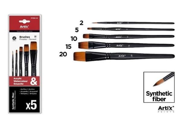 Synteettiset siveltimet 5 kpl