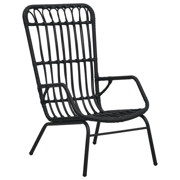 vidaXL havestol i polyrattan, sort