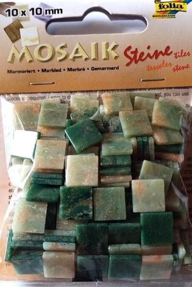 Mosaik marmorsten 10x10mm grøn