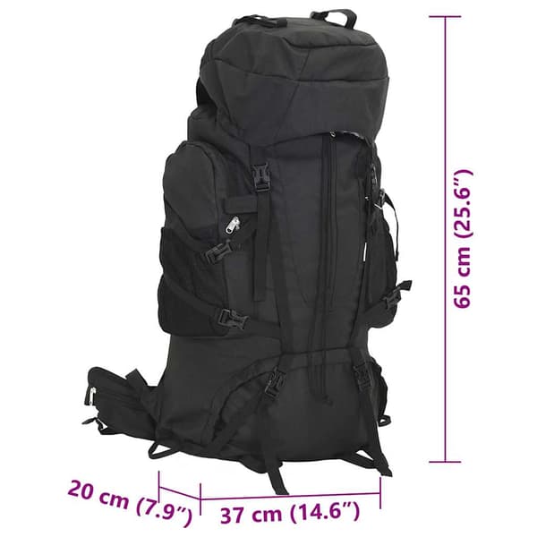vidaXL vandrerygsæk, sort, 60 l, oxfordstof