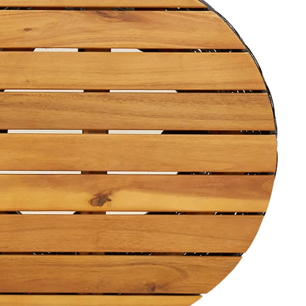 vidaXL trommeformet havebord, sort polyrattan og træ