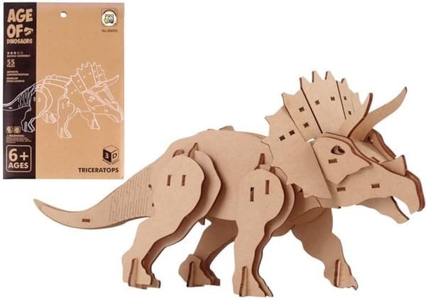 3D Träpussel Triceratops Dinosaurie