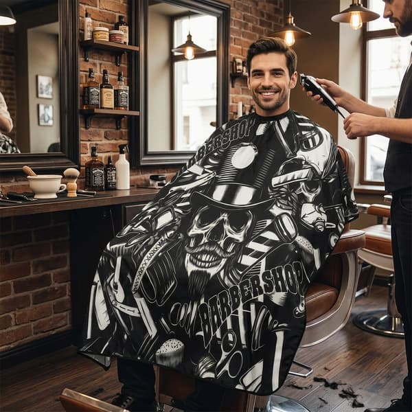 Barbermantel för en stor hårsalong