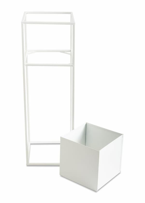 Moderne hvid blomsterstander 70 cm